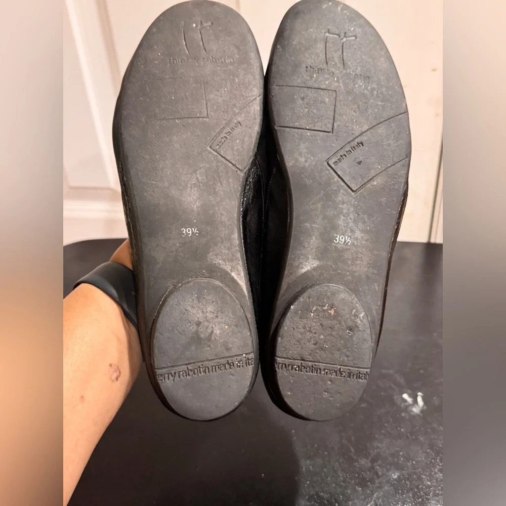 Thierry Rabotin black leather Flats made in Italy size 9